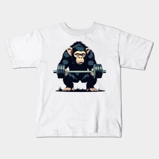 monkey lifting weight Kids T-Shirt